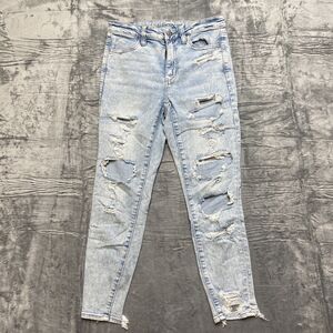 American Eagle Next Level Stretch Distressed Super Hi Rise Jegging Womens 2S
